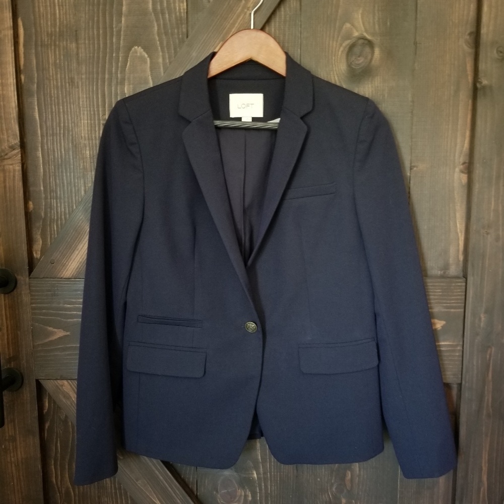 Ann Taylor LOFT Navy Blue Blazer